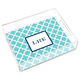 Blue Teal Bristol Tile Lucite Trays Image 1 of 3